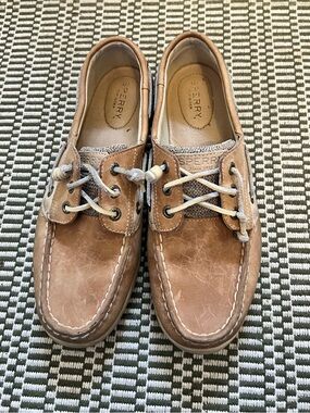 Sperry Tan Leather Boat Moccasins